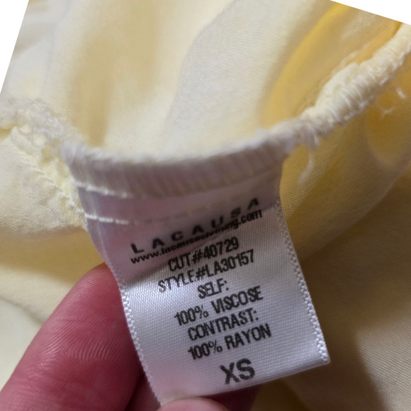 LACAUSA Cotton Slip Dress yellow lightweight xs extra small - Picture 5 of 7
